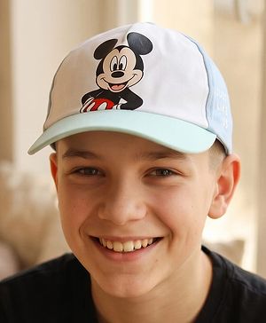 Pine Kids Disney Cotton Woven Summer Cap With Mickey Mouse Graphics Multicolor - Diameter 21 cm