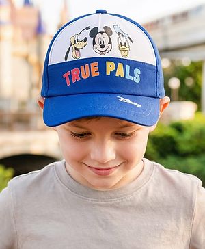 Babyhug Disney 100% Cotton Woven Summer Cap With Mickey Mouse Graphics Multicolour - Diameter 15 Cm