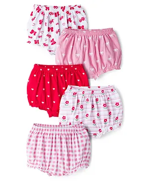 Babyhug 100% Cotton Knit Antibacterial
                      Printed Bloomers Pack of 5 - Multicolor