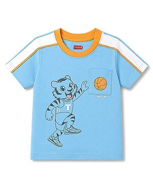 Babyhug Cotton Knit T-Shirt with Graphic Print Half Sleeves Multi Color 9-12 Months
