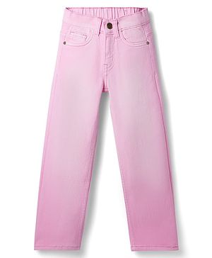 Pine Kids Woven Full Length Solid Jeans With Ombre Effect - Pink
