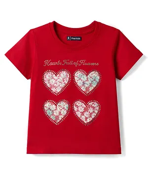 Pine Kids
                      Cotton Knit T-Shirts Half Sleeves Round Neck
                      Hearts Print Red 4-5 Years