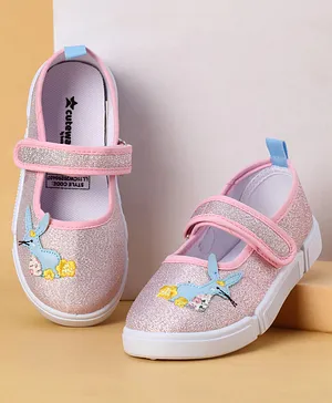 Cute Walk by Babyhug Velcro Closure Casual
                      Shoes with Bunny Patch & Embroidery - Pink