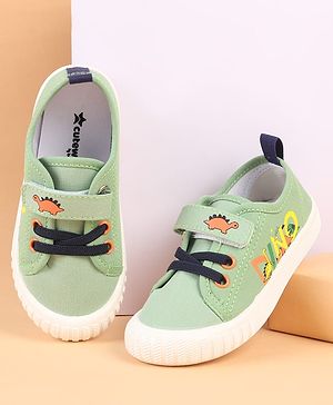Cute Walk by Babyhug Velcro Closure Casual Shoes with Dino Print - Green