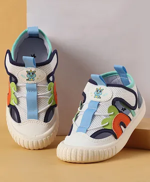 Cute Walk by Babyhug Velcro Closure Casual Shoes with Unicorn Pint - Blue