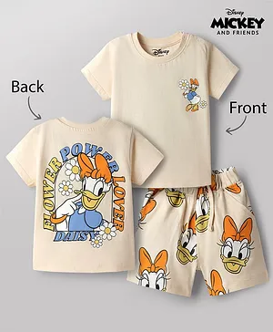 Babyhug Disney Single Jersey Knit
                              Half Sleeves T-Shirt & Shorts Set With
                              Daisy Duck Graphics - Multicolor