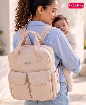 Babyhug UrbanEase Premium Diaper Backpack with Changing Mat - Pink