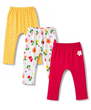 Babyhug Interlock Knit Full Length
                              Diaper Leggings with Polka Dot &
                              Floral Print Pack of 3 - Multicolor