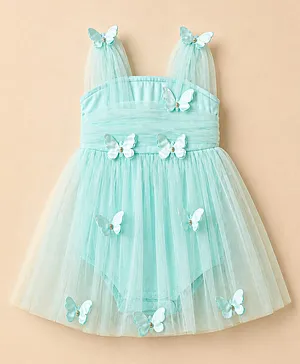 Mark & Mia Woven Sleeveless Party
                              Frock Style Onesie With Butterfly Applique
                              - Sea Green