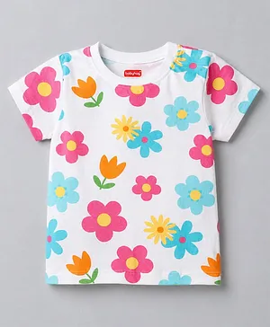 Babyhug Cotton Knit T-Shirt Half
                              Sleeves All Over Printed Multi Color 6-9
                              Months