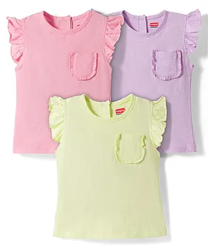 Babyhug Cotton Knit Half Sleeves
                              Solid T-Shirts Pack of 3 - Multicolor