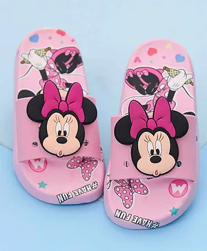 Yellow Bee Disney Micky & Friends
                      Featuring Minnie Mouse Applique Detailed Sliders -
                      Pink