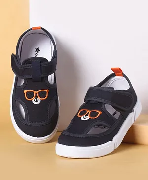 Cute Walk by Babyhug Velcro Closure Casual
                      Shoes with Embroidery - Navy Blue