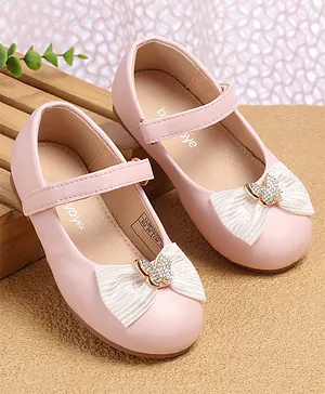 Babyoye Velcro Closure Ballerina With Butterfly Applique - Pink