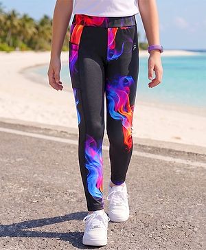 Pine Active Knit Full Length Printed Leggings - Black
