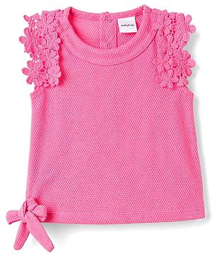 Babyhug Cotton Knit Top with Knot Detailing Pink 6-9 Months