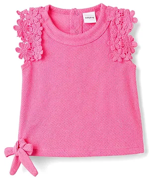 Babyhug Cotton Knit Top with Knot
                              Detailing Pink 6-9 Months