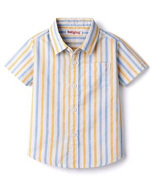 Babyhug Cotton Woven Half Sleeves Striped Shirt - Multicolor