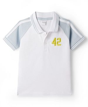 Babyhug Cotton Knit Polo T-Shirt with Embroidery Detailing Multi Color 6-9 Months