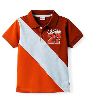 Babyhug Cotton Knit Polo T-Shirt with Embroidery Detailing, Half Sleeves, Polo Neck Multi Color 6-9 Months