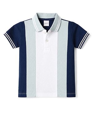 Babyhug Cotton Knit Polo T-Shirt Half Sleeves Popcorn Multi Color 6-9 Months