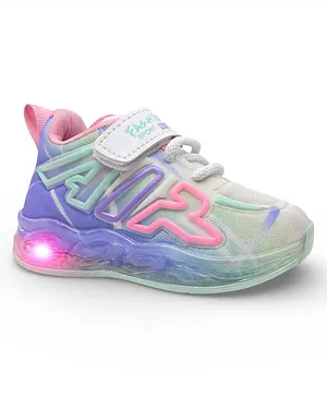 Lil Lollipop Colour Blocked Velcro Closure
                      LED Shoes - White