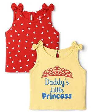 Doodle Poodle Cotton Knit Tops
                              Sleeveless Printed Red Pack of 2