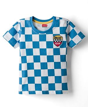 Babyhug Cotton Knit Half Sleeves T-Shirt with Racer Club Print - Multicolor