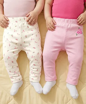 Babyoye 100% Cotton Interlock Knit
                              Full Length Diaper Leggings With Eco Jiva
                              Finish & Floral Print Pack of 2 -
                              Multicolor
