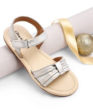 Pine Kids Slip-On Solid Sandals - Silver