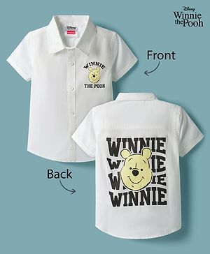 Babyhug Disney Poplin Woven Half Sleeves Shirt With Winnie The Pooh Graphics - White