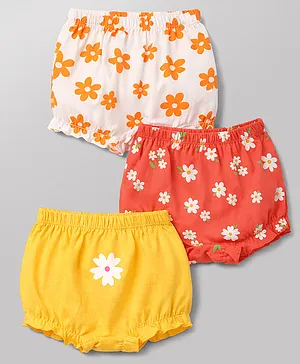 Babyhug 100% Cotton Single Jersey Knit
                      Bloomers With Floral Print Pack of 3 - Multicolor