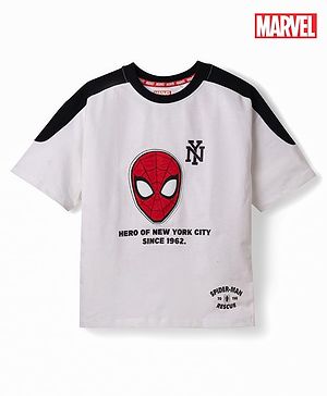 Pine Kids Marvel Cotton Knit T-Shirt Drop Shoulder Half Sleeve Spider-Man Graphics Multi Color 4-5 Years