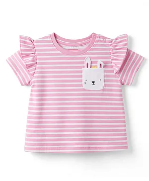 Babyhug Cotton Knit T-Shirt Half
                              Sleeves Striped with Graphic Multi Color
                              6-9 Months