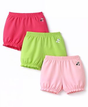 Pine Kids Cotton Lycra Knit Solid Bloomers Pack of 3 (Color May Vary)