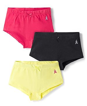 Pine Kids Cotton Lycra Knit Solid Hipster Pack Of 3 ( Colour May Vary )