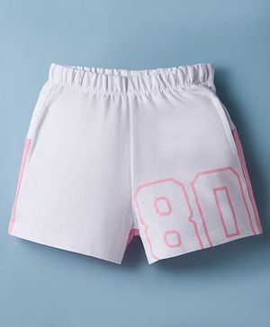 Babyhug Terry Knit Mid Thigh Length Cut & Sew Shorts with Print - Multicolor