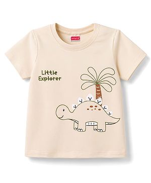 Babyhug Cotton Knit T-Shirt with Graphics Multi Color 6-9 Months
