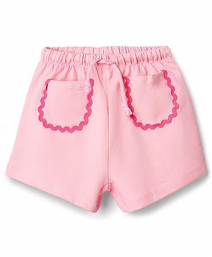 Babyhug Terry Knit Mid Thigh Shorts With Pocket Detailing - Pink