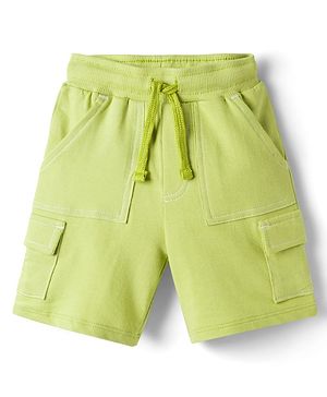 Babyhug Terry Knit Mid Thigh Length Solid Color Shorts - Red