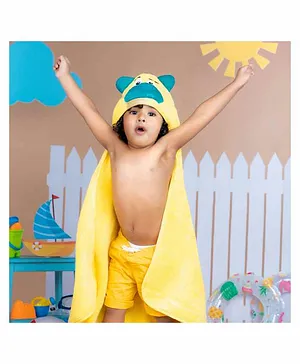 Rabitat Kids Hooded Towel Bear Design - Yellow