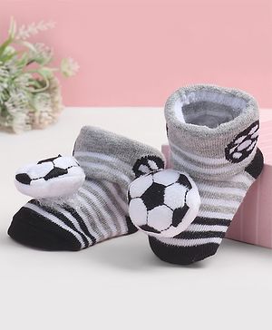 Cute Walk by Babyhug Socks Shoes With Football Applique - Multicolor