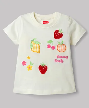 Babyhug Cotton Knit Half Sleeves
                              T-Shirt With Fruit Print & Embroidery
                              - Multicolor