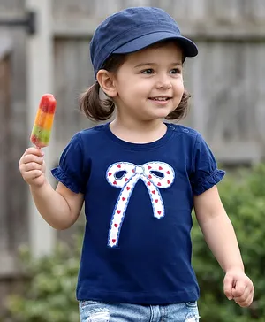 Babyhug Cotton Knit Half Sleeves
                              T-Shirts With Bow Embroidery &
                              Applique Detailing - Multicolor