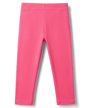 Babyhug Lycra Knit Full Length Solid Leggings - Fuchsia