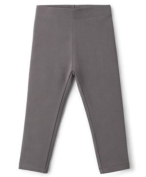 Babyhug Lycra Knit Full Length Solid Leggings - Grey