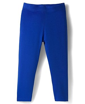 Babyhug Lycra Knit Full Sleeves Solid Leggings - Blue