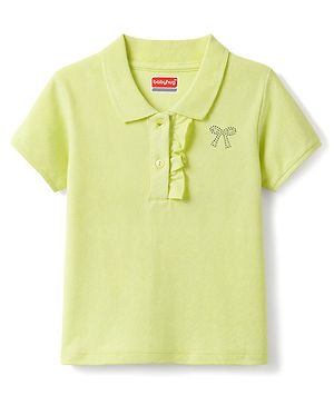 Babyhug Cotton Knit Polo T-Shirt with Half Sleeves and Graphic Multi Color 6-9 Months