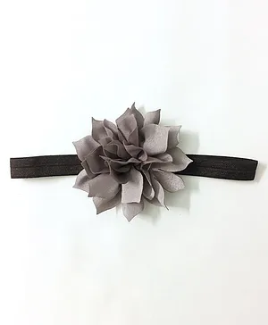 Knotty Ribbons Flower Applique Headband - Grey