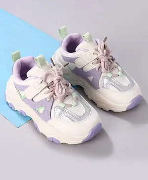 Cute Walk by Babyhug Velcro Closure Solid
                      Sneaker Shoes - Purple